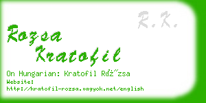 rozsa kratofil business card